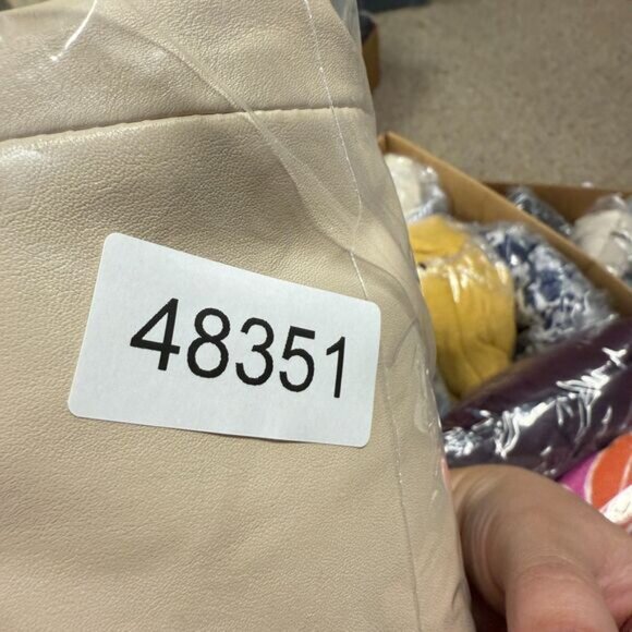 Unbranded Skirt Suit Women 2X Plus Beige Zipper Strapless A-Line Midi Leather - Picture 5 of 5